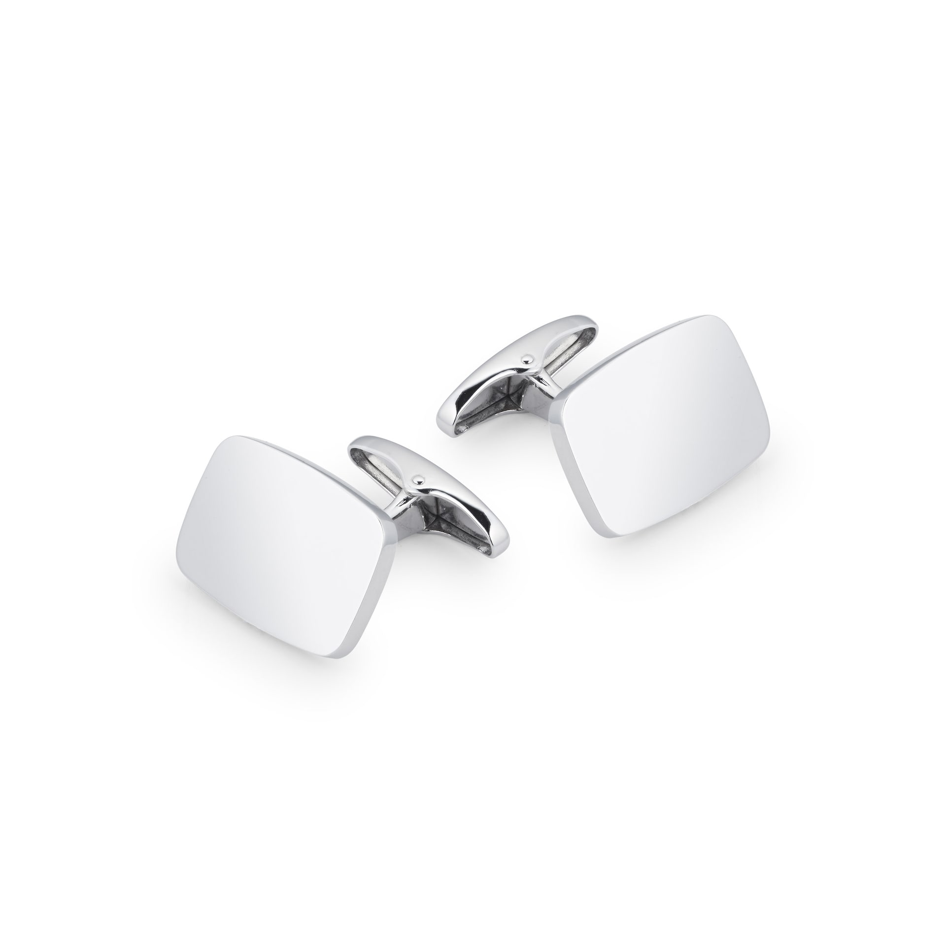 Mappin & Webb Sterling Silver Plain Cushion Cufflinks