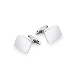 20110263 - Sterling Silver Plain Cushion Cufflinks