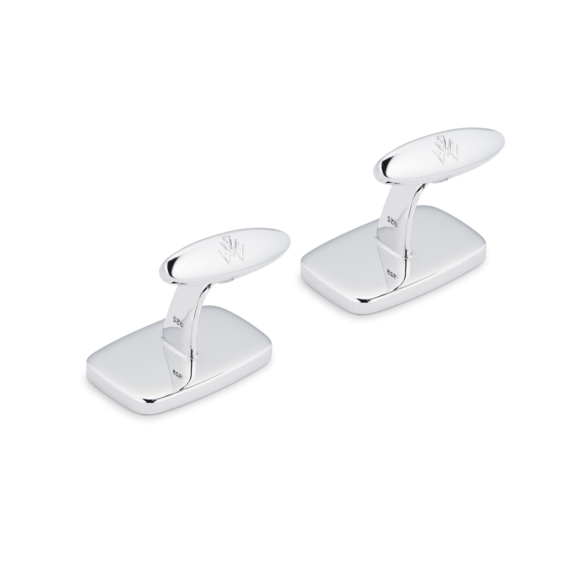 Mappin & Webb Sterling Silver Plain Cushion Cufflinks