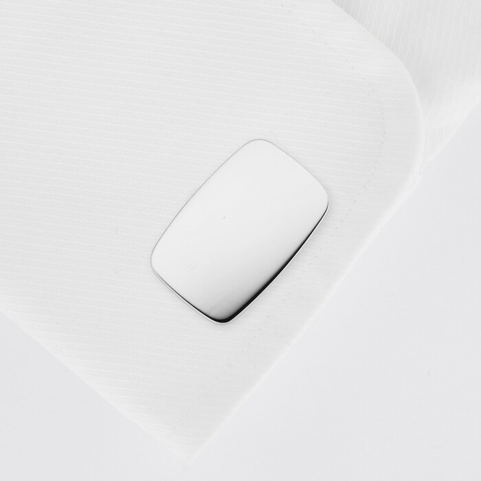 Mappin & Webb Sterling Silver Plain Cushion Cufflinks