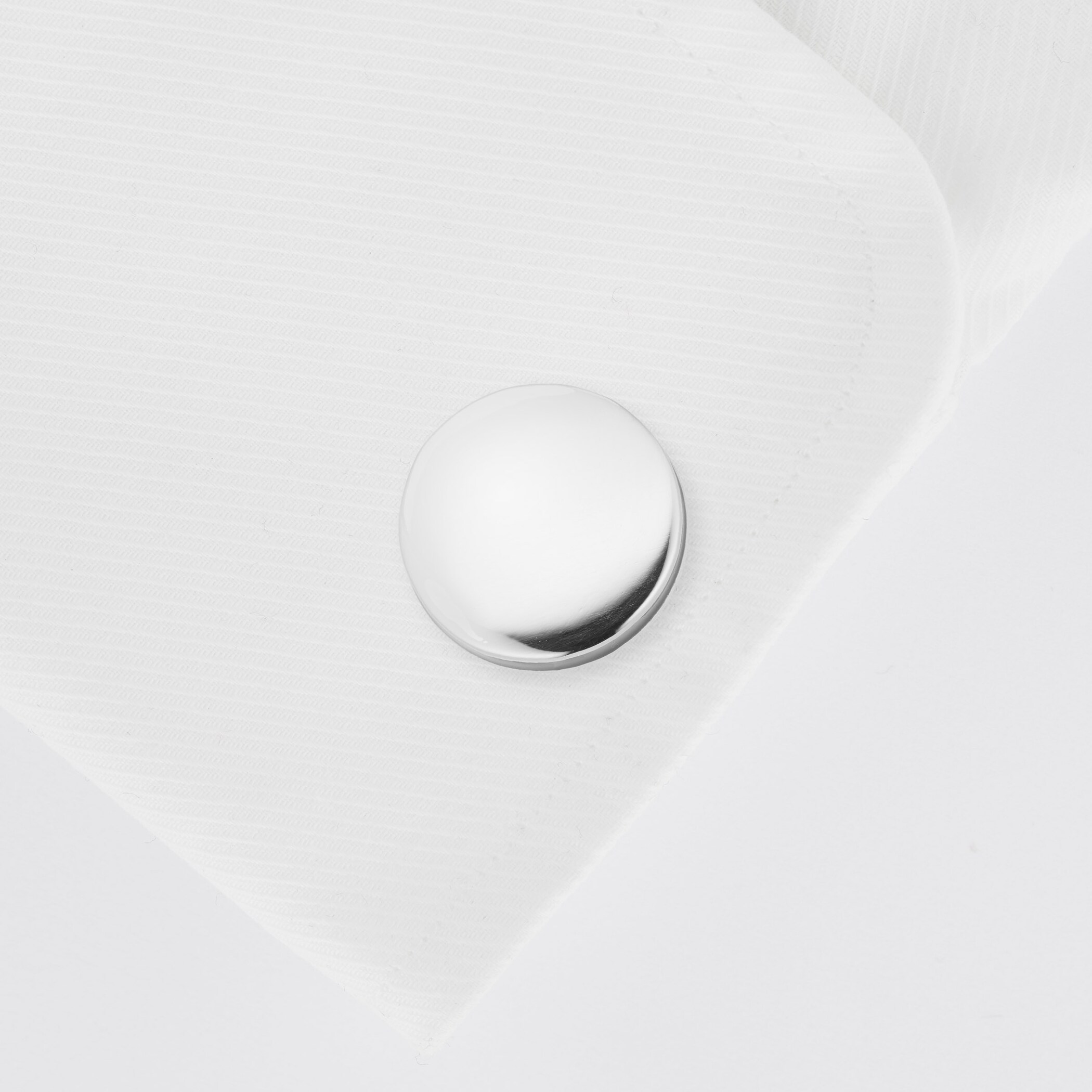 Mappin & Webb Sterling Silver Plain Circle with Blue Enamel edge Cufflinks