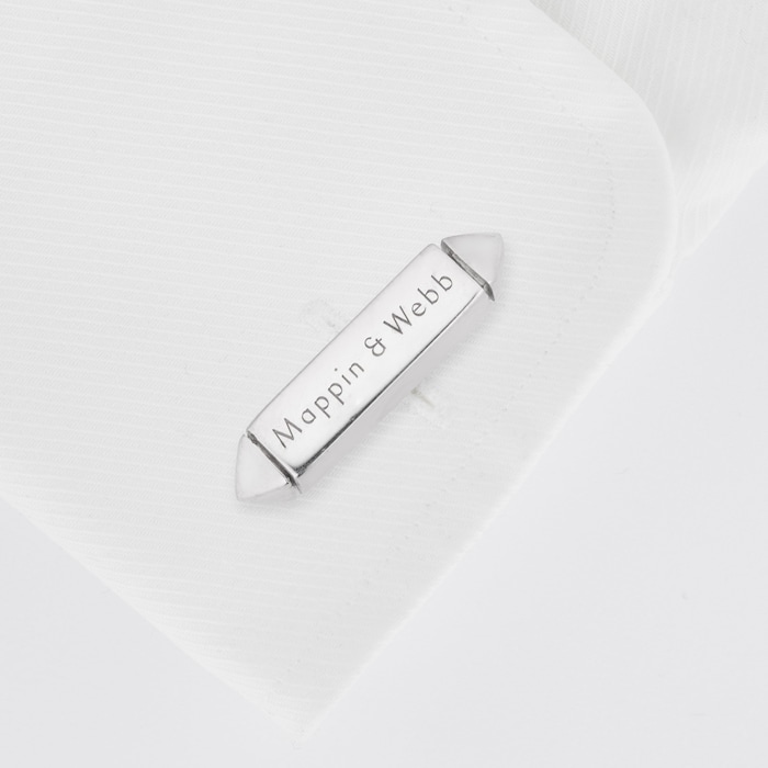 Mappin & Webb Sterling Silver Bar and Chain  Cufflinks