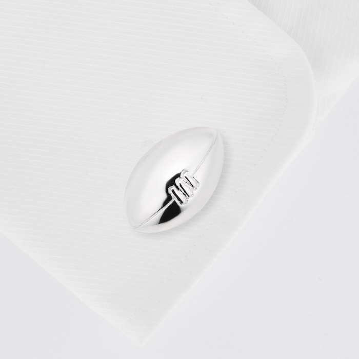 Mappin & Webb Sterling Silver Rugby Ball Cufflinks