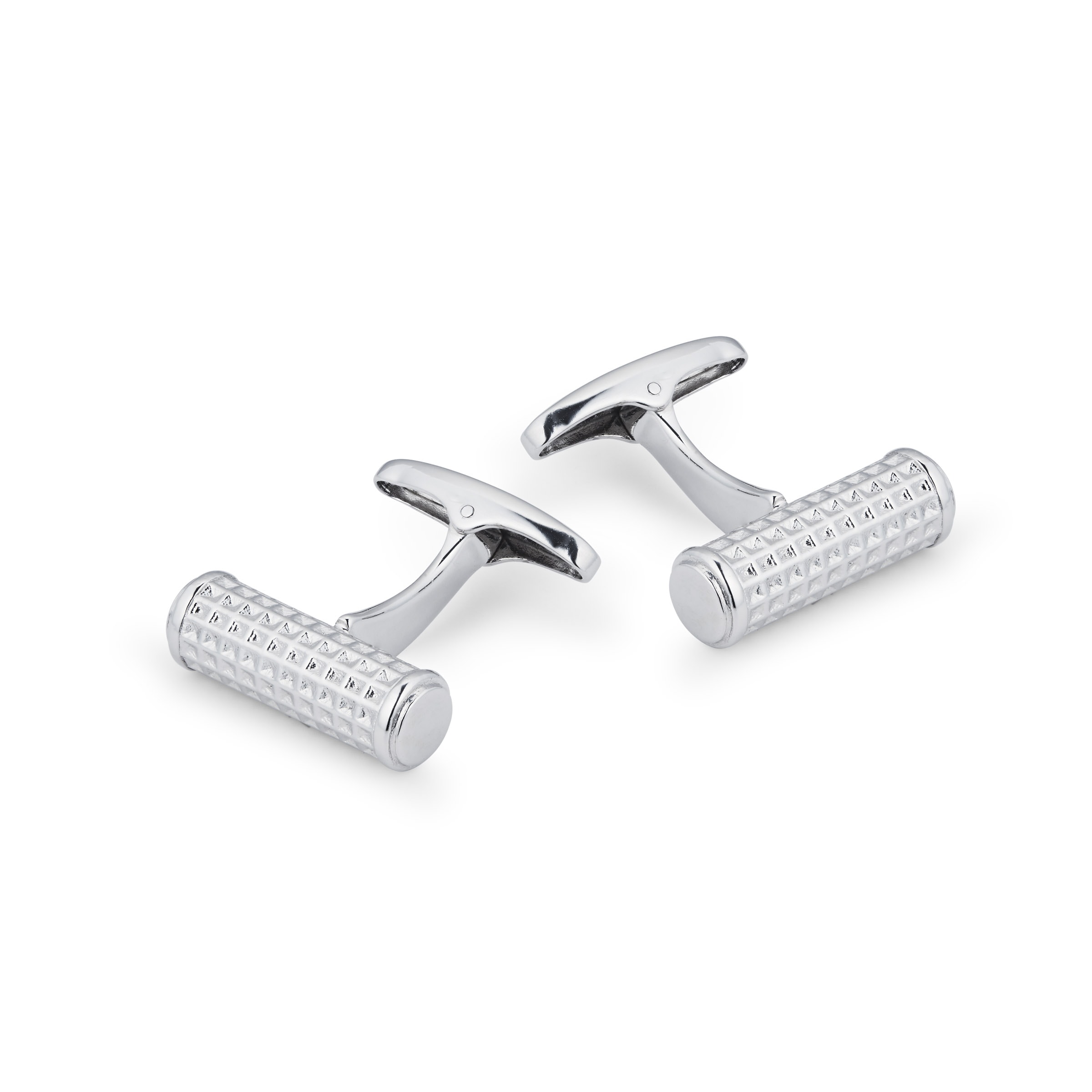 Sterling Silver Textured Bar Cufflinks