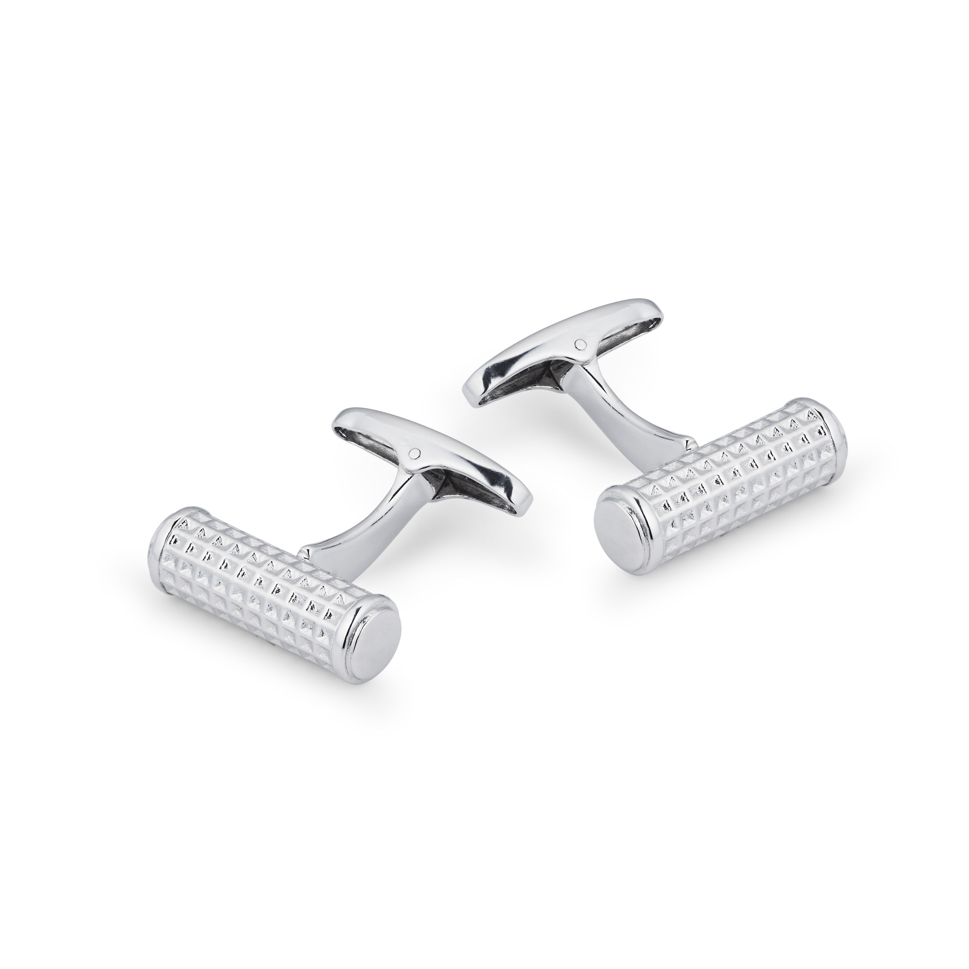 Mappin & Webb Sterling Silver Textured Bar Cufflinks