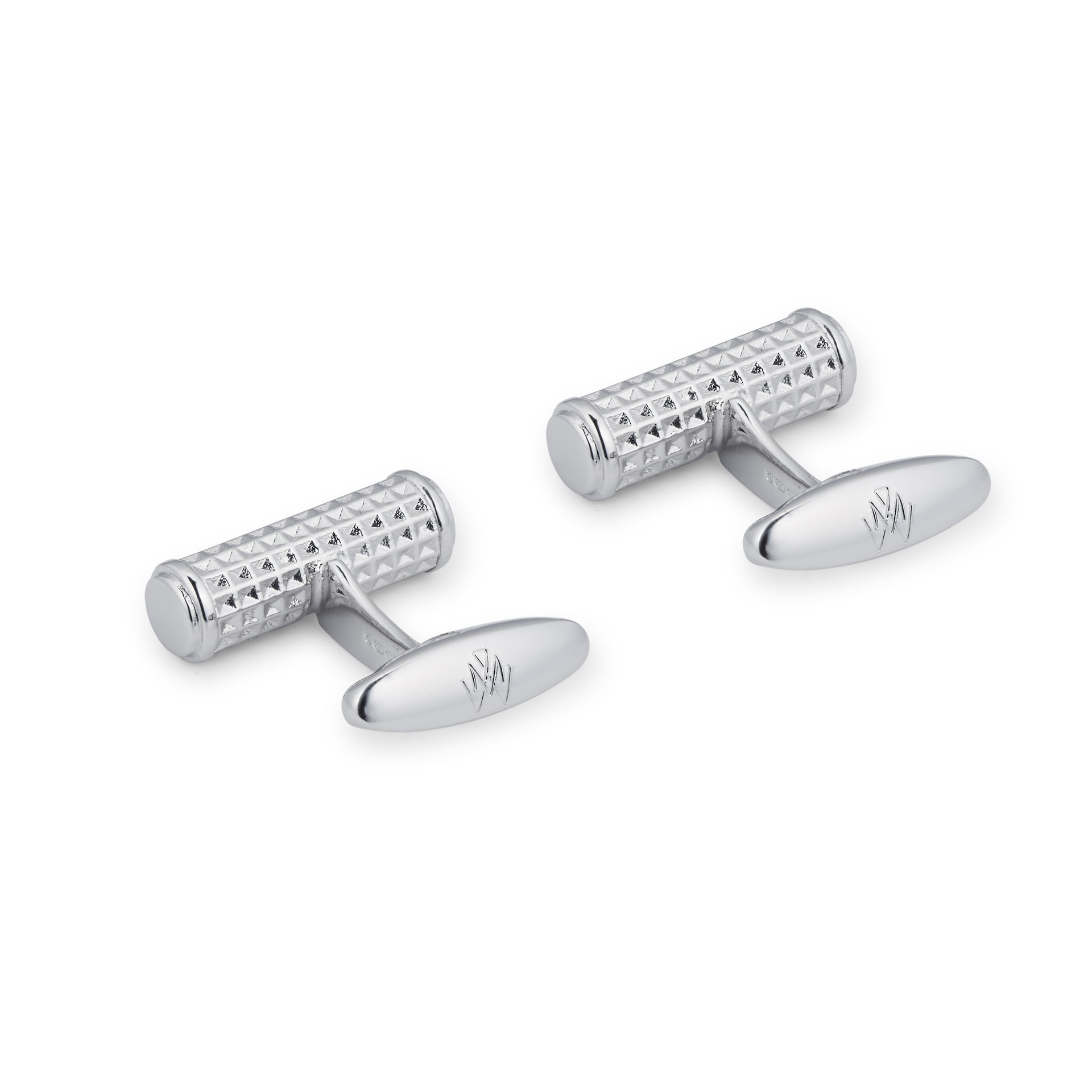 Mappin & Webb Sterling Silver Textured Bar Cufflinks