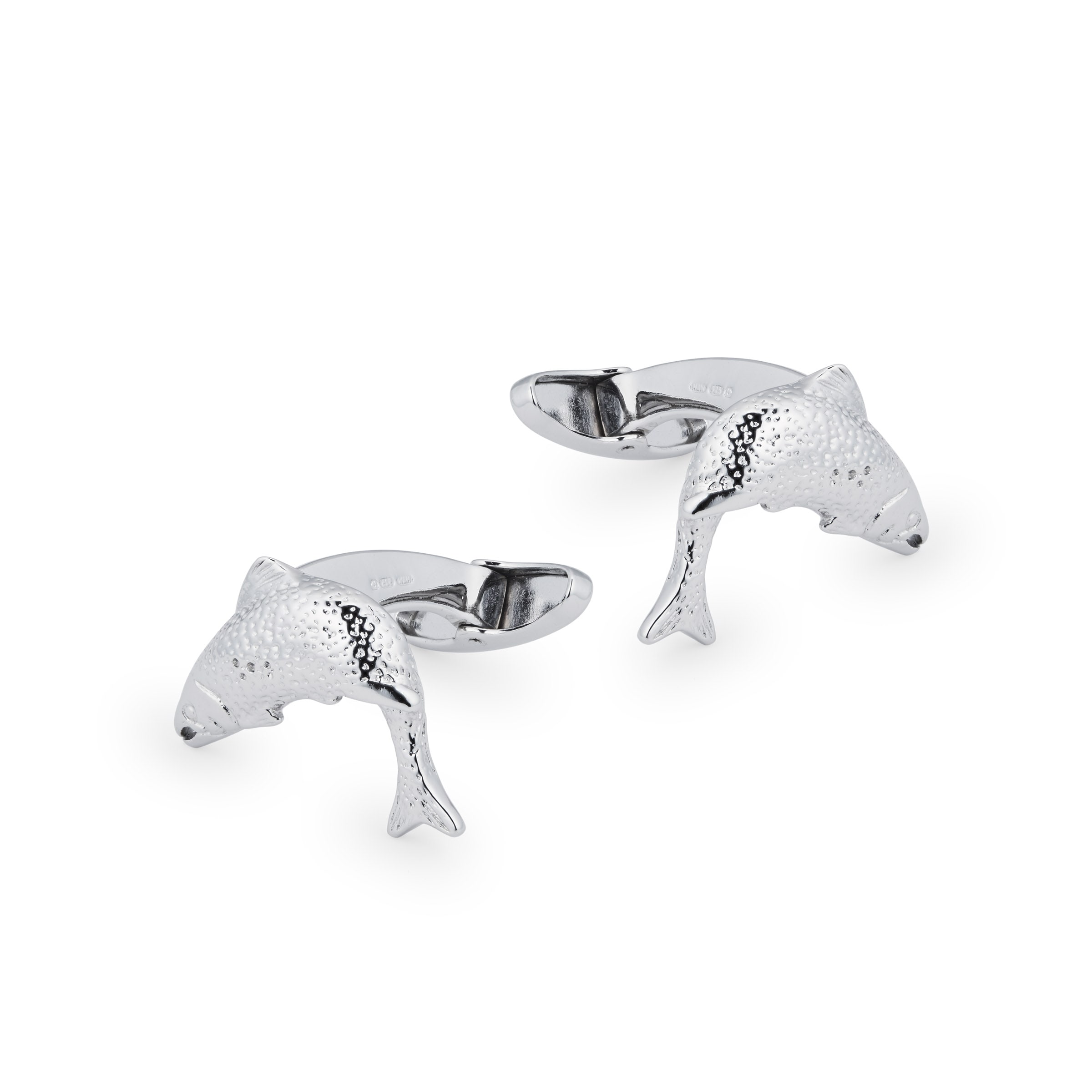 Sterling Silver Salmon Cufflinks