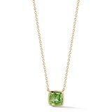 A & Furst 18k Yellow Gold Gaia 1.53cttw Cushion Cut Bezel Set Peridot Pendant 18"