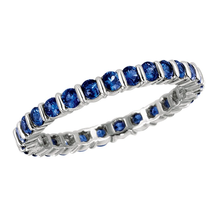 Gemveto Platinum 1.10cttw Sapphire Full Eternity Band Size 6