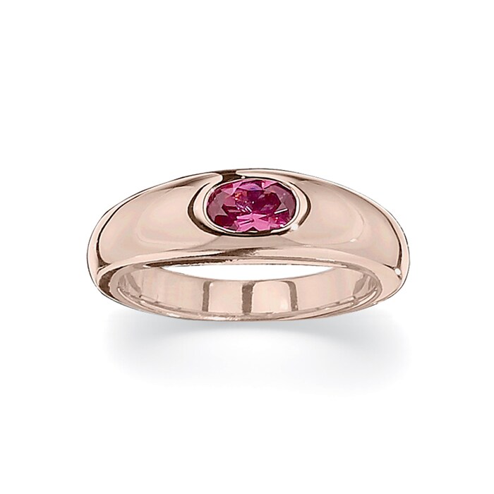 Betteridge 18k Yellow Gold 6x4mm Oval Cut Ruby Gypsy Ring Size 6