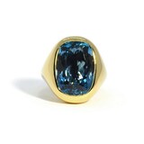 A & Furst 18k Yellow Gold Essential London Blue Topaz Cocktail Ring