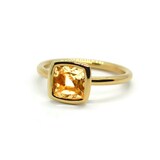 A & Furst 18k Yellow Gold Gaia Bezel Set Citrine Small Stackable Ring