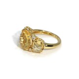A & Furst 18k Yellow Gold Lilies Citrine and Diamond Trilogy Ring