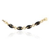 Aletto Brothers 18k Yellow Gold and Black Onyx Marine Link Bracelet