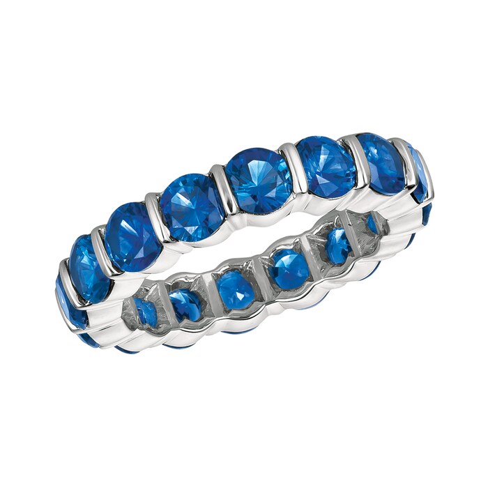 Gemveto Platinum Sapphire Full Eternity Band Size 6