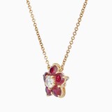 Uneek 18k Yellow Gold 1.75cttw Ruby and 0.25cttw Diamond Cluster Astra Pendant