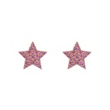 Betteridge 18k Rose Gold 0.24cttw Pavé Pink Sapphire Star Stud Earrings