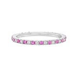 Betteridge 18k White Gold Pink Sapphire and Diamond Eternity Band