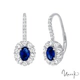 UNEEK 18k White Gold 1.20cttw Sapphire and 0.90cttw Diamond Drop Earrings