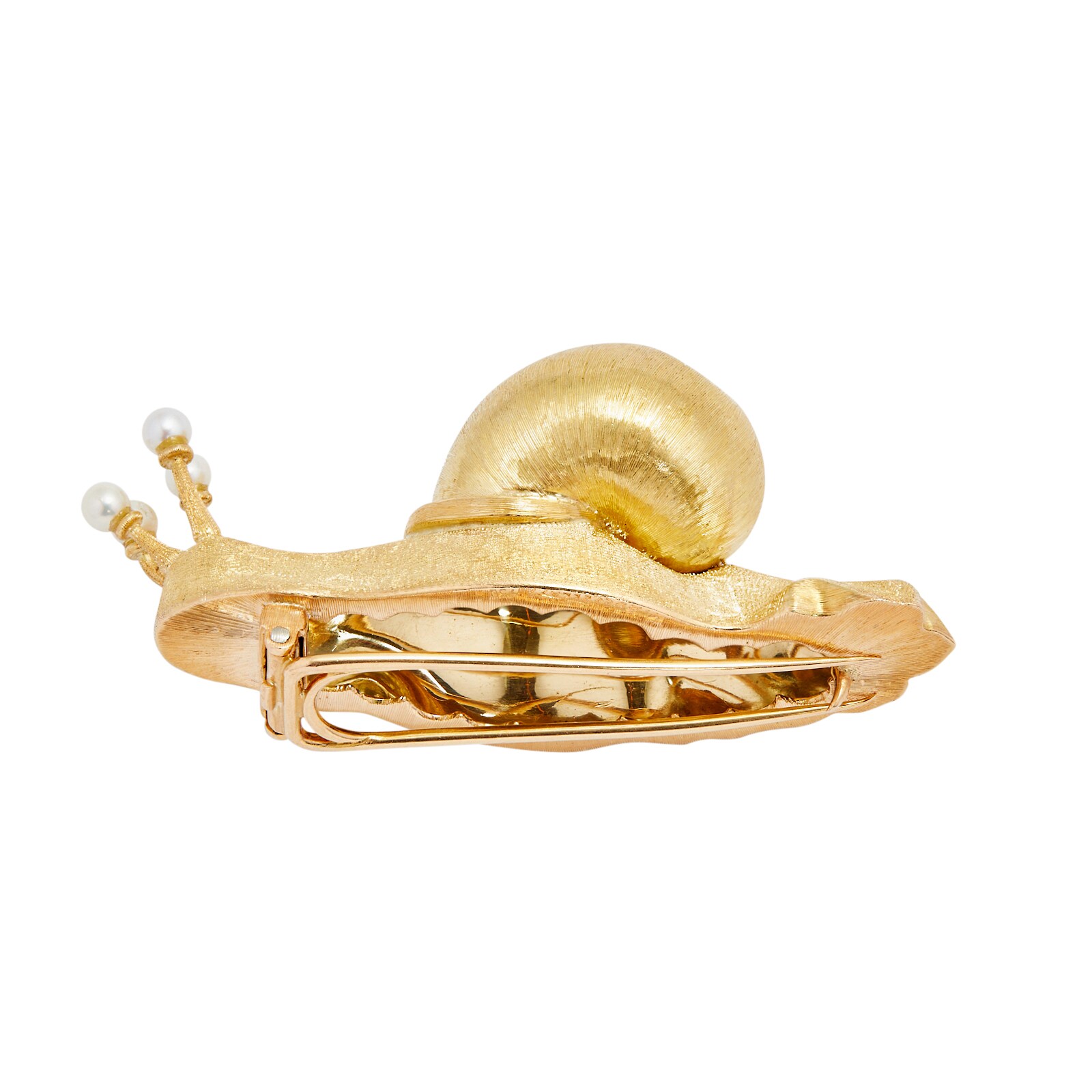 Vintage And Estate Jewelry 18k Yellow Gold 60mm Snail Pin