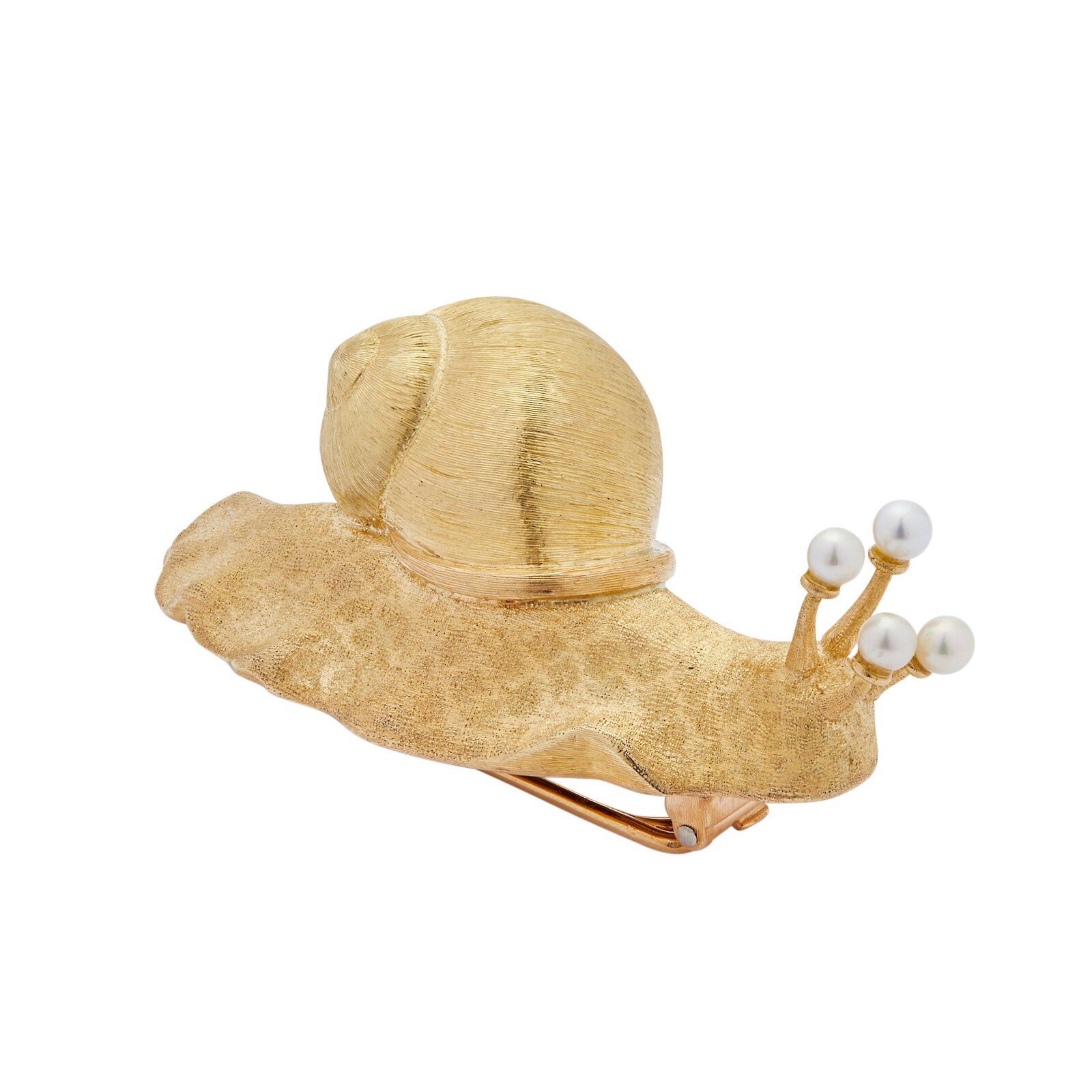 Vintage And Estate Jewelry 18k Yellow Gold 60mm Snail Pin