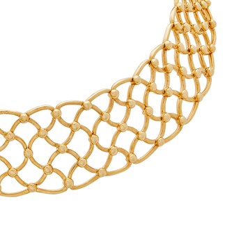 Vintage And Estate Jewelry 18k Yellow Gold Woven Graduated Collar Necklace 16"