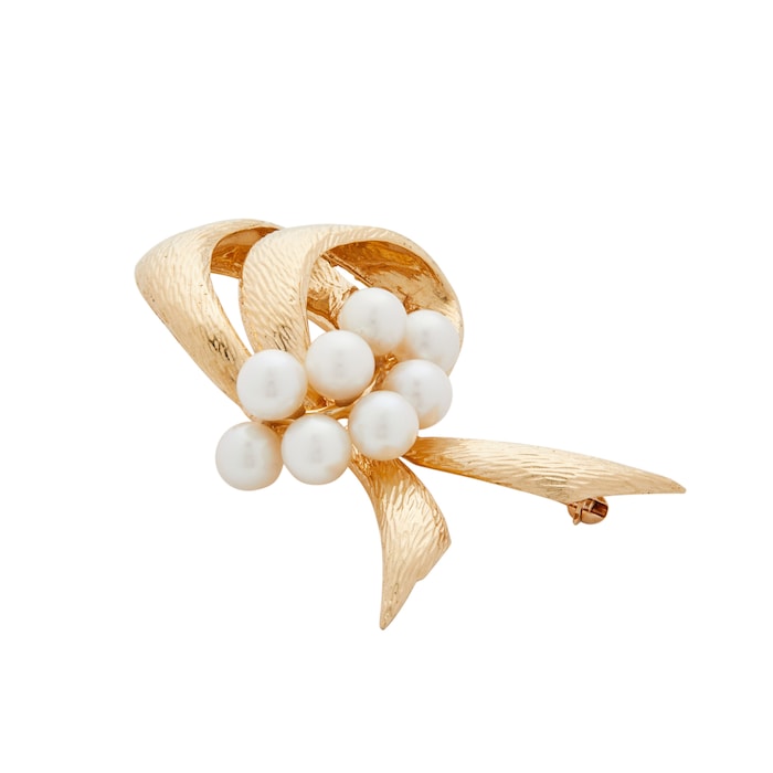 Betteridge Estate 14k Yellow Gold Cultured Pearl Pin 50mm