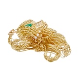 Betteridge Estate 18k Yellow Gold 0.24cttw Diamond and Green Onyx Cat Pendant