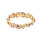 Vintage And Estate Jewelry 14ct Yellow Gold 0.45cttw Diamond and 0.60cttw Sapphire Bracelet 7"