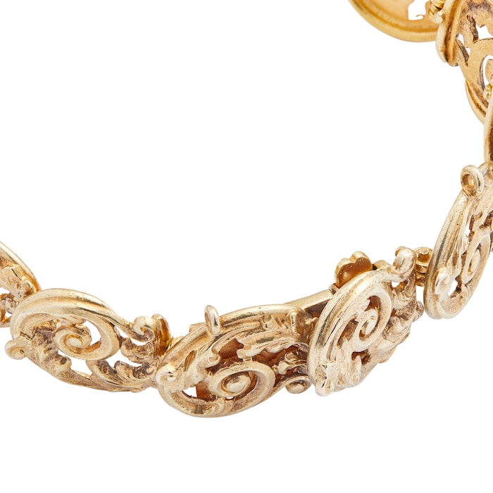 Vintage And Estate Jewelry 14ct Yellow Gold 0.45cttw Diamond and 0.60cttw Sapphire Bracelet 7"