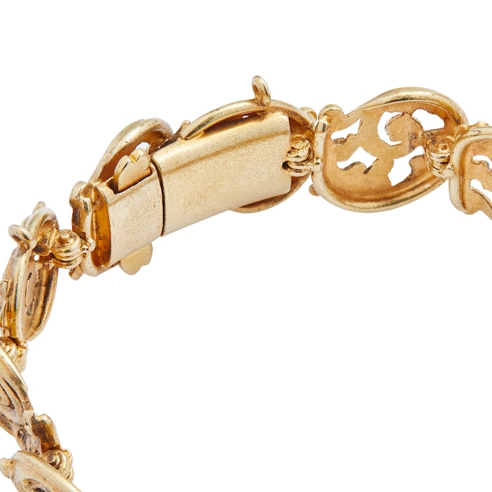 Vintage And Estate Jewelry 14ct Yellow Gold 0.45cttw Diamond and 0.60cttw Sapphire Bracelet 7"