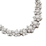 Betteridge Estate 18k White Gold 45.00cttw Diamond Flower Cluster Necklace 16.5"