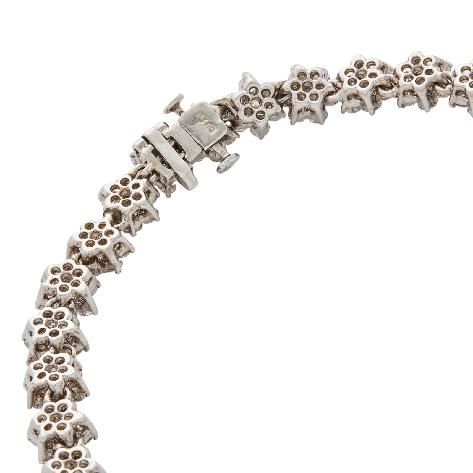 Vintage And Estate Jewelry 18k White Gold 45.00cttw Diamond Flower Cluster Necklace 16.5"