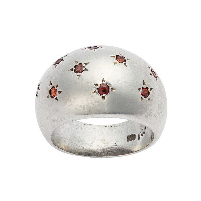 Vintage And Estate Jewelry 14k White Gold Ring with Cutout Design Size 8.25