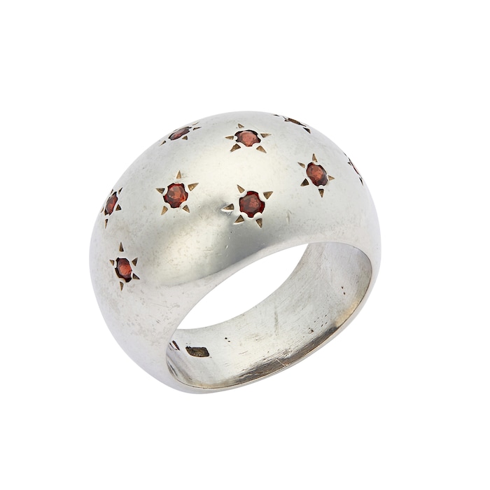 Vintage And Estate Jewelry 14k White Gold Ring with Cutout Design Size 8.25