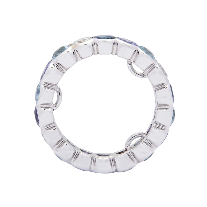 Vintage And Estate Jewelry 18k White Gold 0.80cttw Diamond and Mixed Gemstone Full Eternity Band Size 8