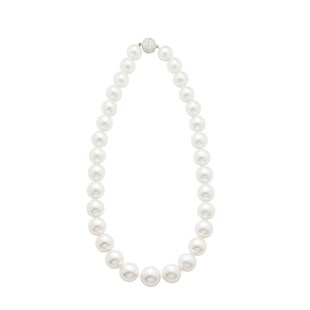 Vintage And Estate Jewelry 18K White Gold Pearl & Diamond Necklace