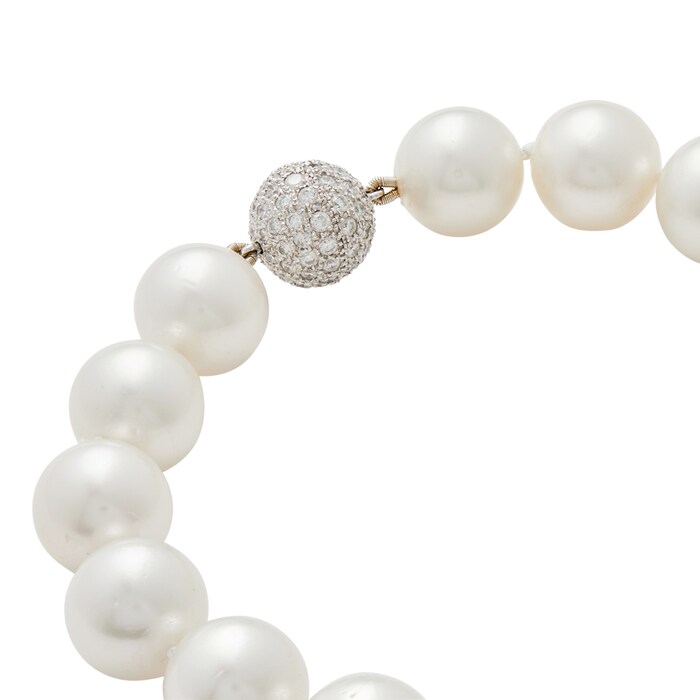 Betteridge Estate 18K White Gold Pearl & Diamond Necklace