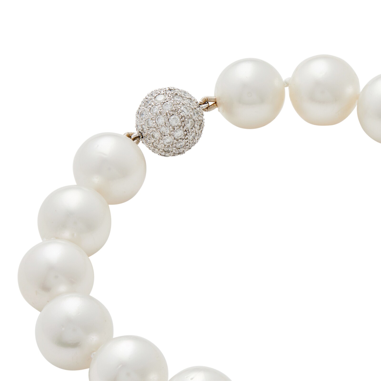 Vintage And Estate Jewelry 18K White Gold Pearl & Diamond Necklace
