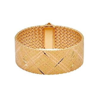 Vintage And Estate Jewelry 18k Yellow Gold Woven Bracelet 6.5" Vintage And Estate Jewelry 18k Yellow Gold Woven Bracelet 6.5"