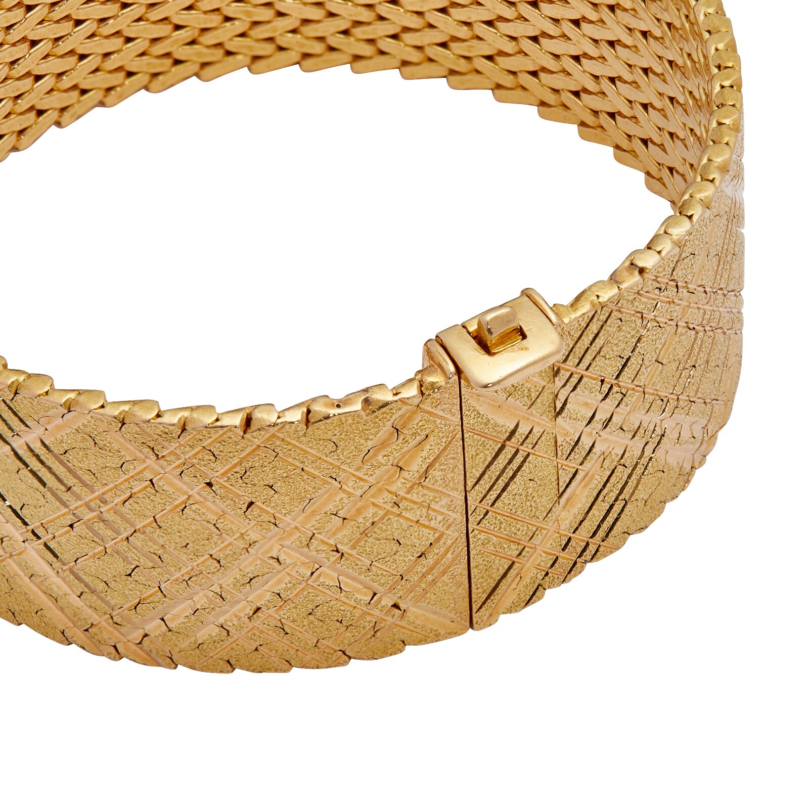 Vintage And Estate Jewelry 18k Yellow Gold Woven Bracelet 6.5"