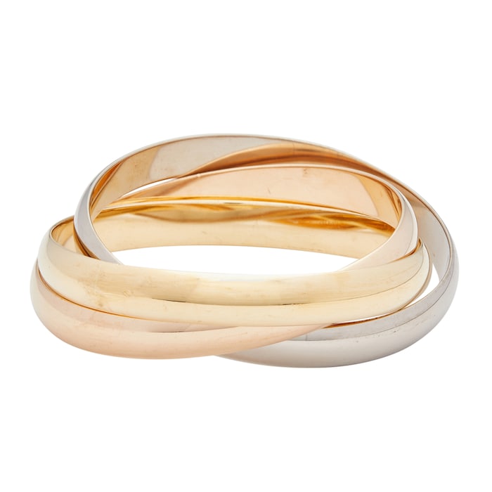 Betteridge Estate 18k Tri Gold Cartier Trinity Bangle