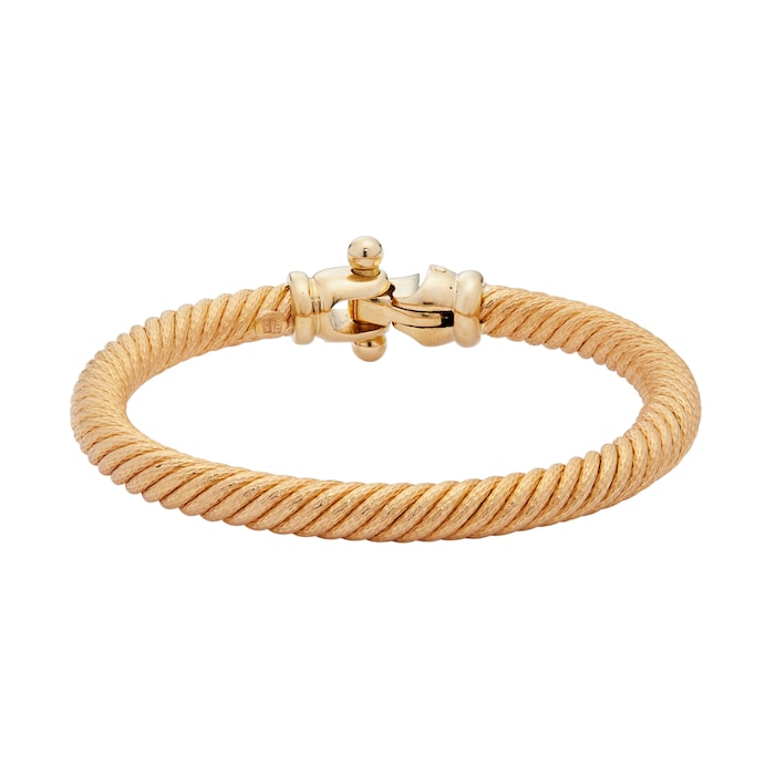 Vintage And Estate Jewelry 18k Yellow Gold Hollow Light Cable Bangle