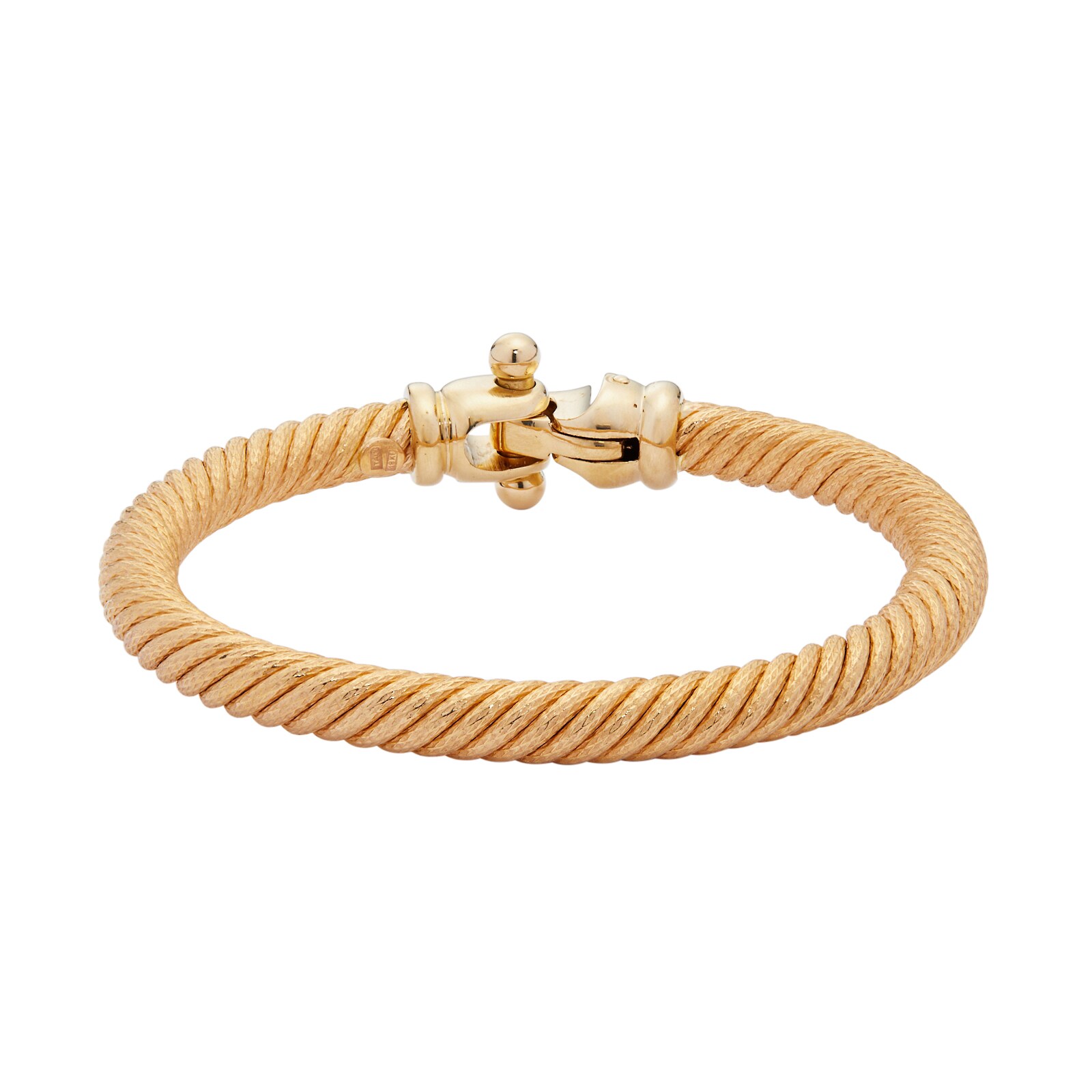 Vintage And Estate Jewelry 18k Yellow Gold Hollow Light Cable Bangle