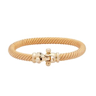Vintage And Estate Jewelry 18k Yellow Gold Hollow Light Cable Bangle