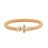 Vintage And Estate Jewelry 18k Yellow Gold Hollow Light Cable Bangle