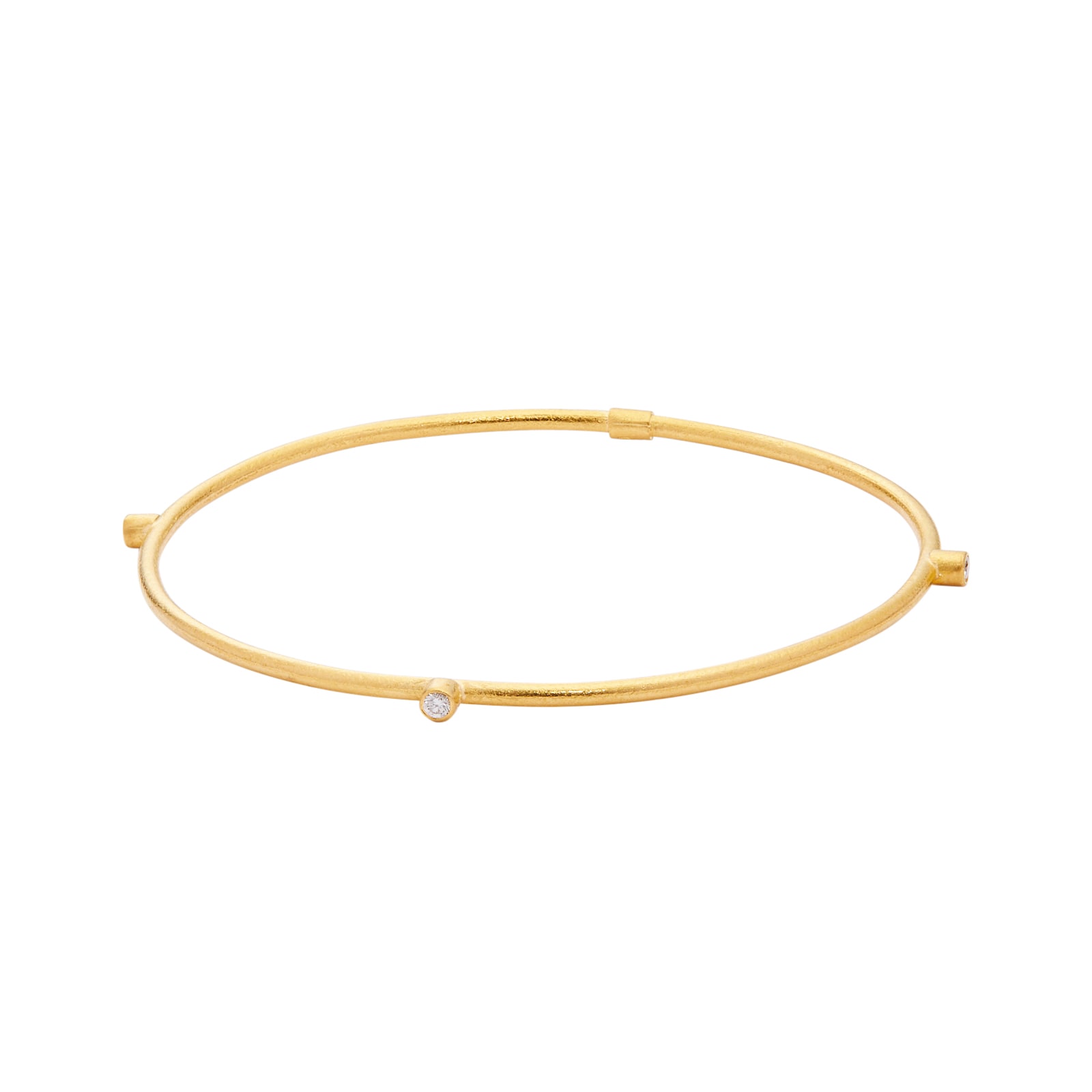 Vintage And Estate Jewelry 24k Yellow Gold Yossi Harrari 0.15cttw Diamond Jane Stack Bangle