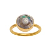 Vintage And Estate Jewelry 24k Yellow Gold Yossi Harari Agate Ring
