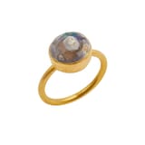 Vintage And Estate Jewelry 24k Yellow Gold Yossi Harari Agate Ring