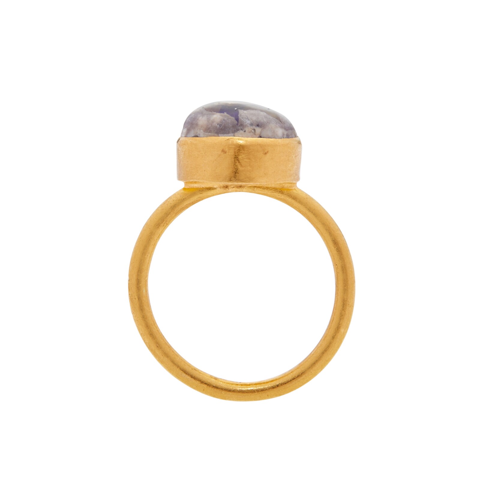 Vintage And Estate Jewelry 24k Yellow Gold Yossi Harari Agate Ring